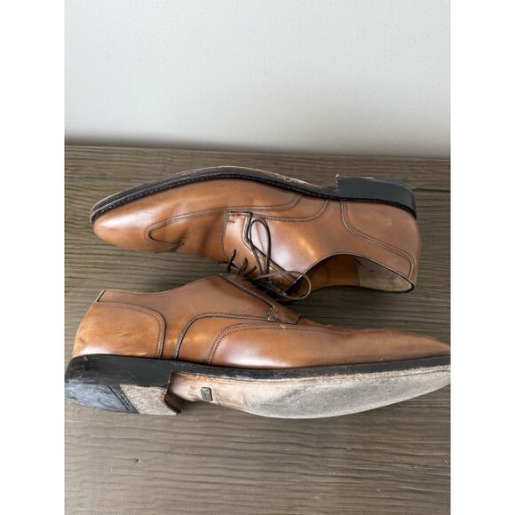 Salvatore Ferragamo Tramezza Welted Mens Tan Wingtip Derby Shoes 12 D - Picture 4 of 6